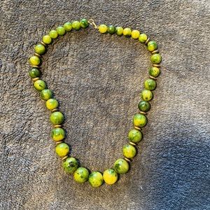 Green costume jewelry necklace